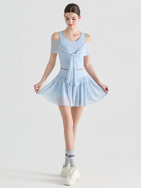 ハイウエスト プリーツ テニススカート インナー付き ポケット付き