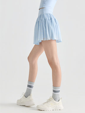 ハイウエスト プリーツ テニススカート インナー付き ポケット付き