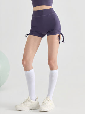 桃尻効果 ギャザー ドローストリング付き ショートパンツ