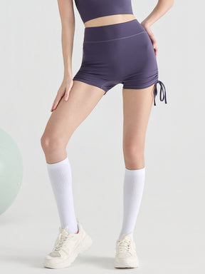 桃尻効果 ギャザー ドローストリング付き ショートパンツ