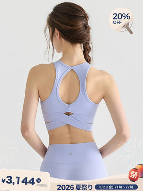 LYCRA®背中開き スポーツブラ ハイサポート