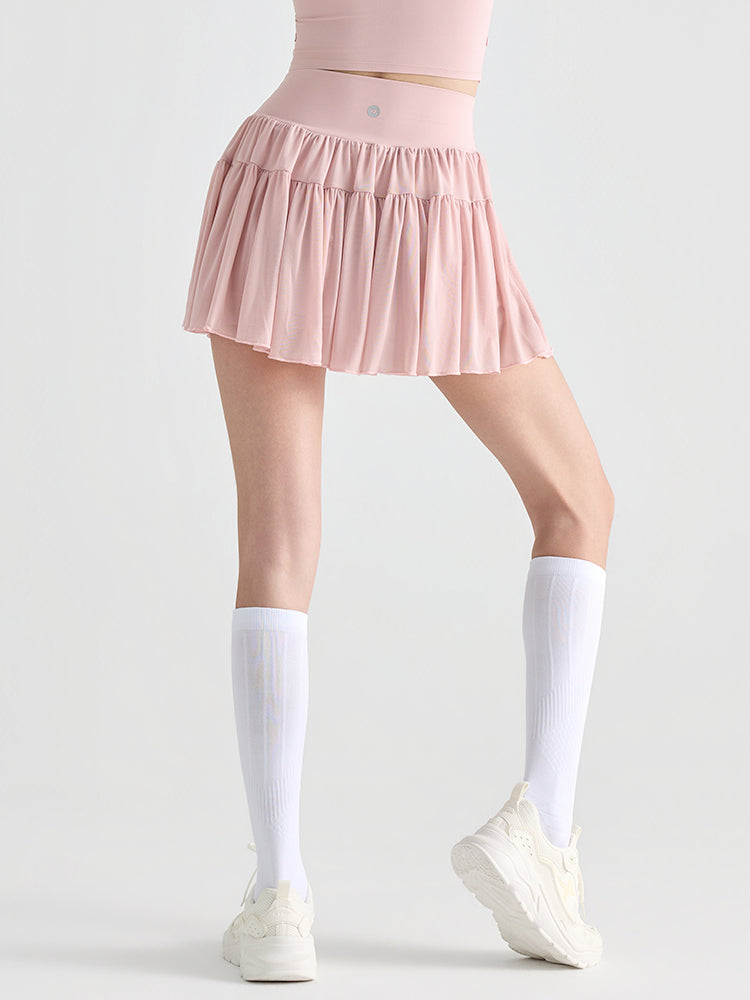ハイウエスト プリーツ テニススカート インナー付き ポケット付き