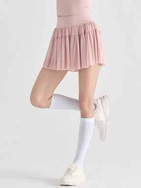 ハイウエスト プリーツ テニススカート インナー付き ポケット付き