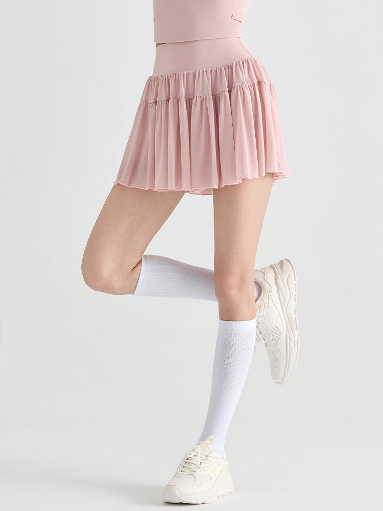 ハイウエスト プリーツ テニススカート インナー付き ポケット付き