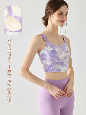 花柄 メッシュ ブラトップパッド付き