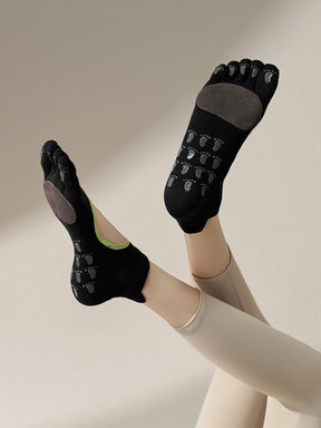 本革 滑り止める付き 甲あき 5本指ソックス