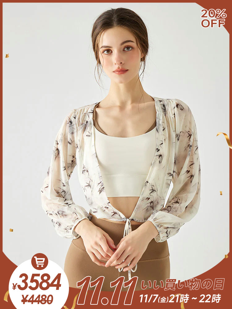 2way 長袖 薄手 ヨガカーディガン