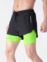 メンズ 2-IN-1 3分丈 速乾 バスケ マラソン