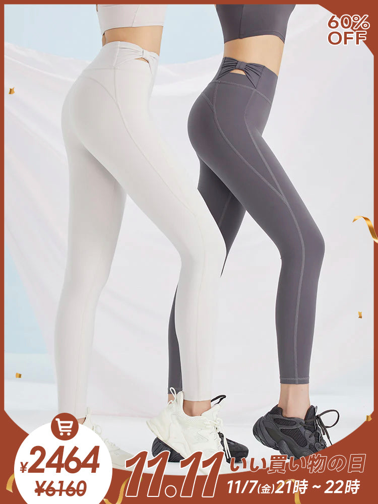 蝶結び ハイウエスト レギンス