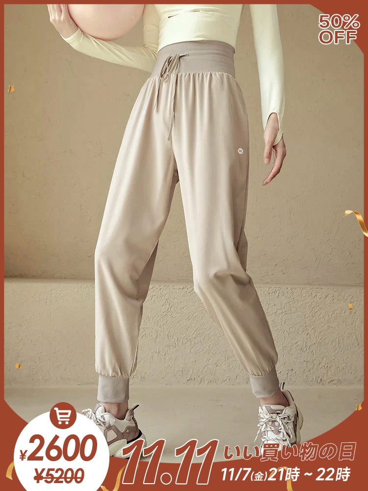 ハイウエストジョガーパンツ 接触冷感素材 UVカット