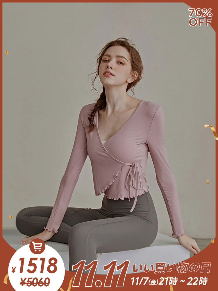 フリルカフス 速乾 羽織り ヨガトップ