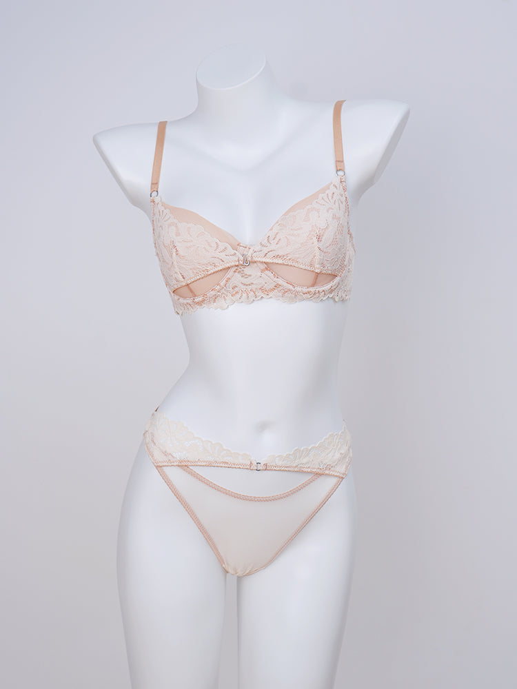 【ノンパテッド】軽い！レース＆メッシュ下着セット