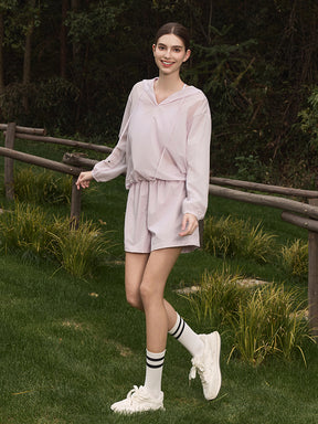 UVカット 薄手 ゆったり ショートパンツ ポケット付き レディース ヨガウェア