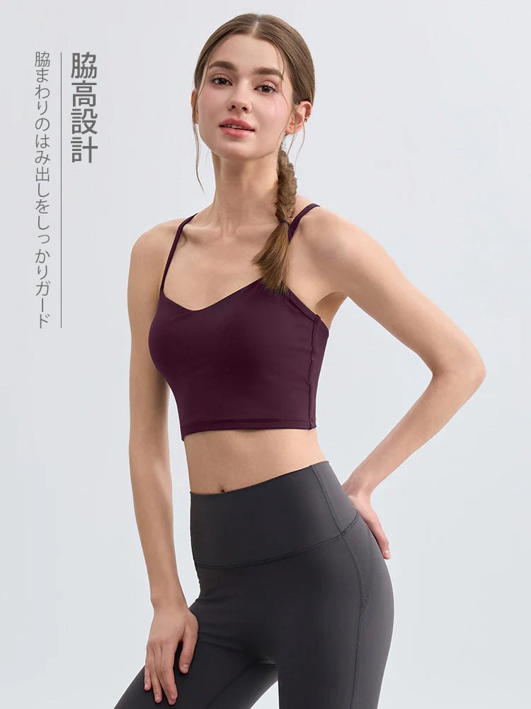 美背 バッククロス キャミソール ヨガウェア レディース