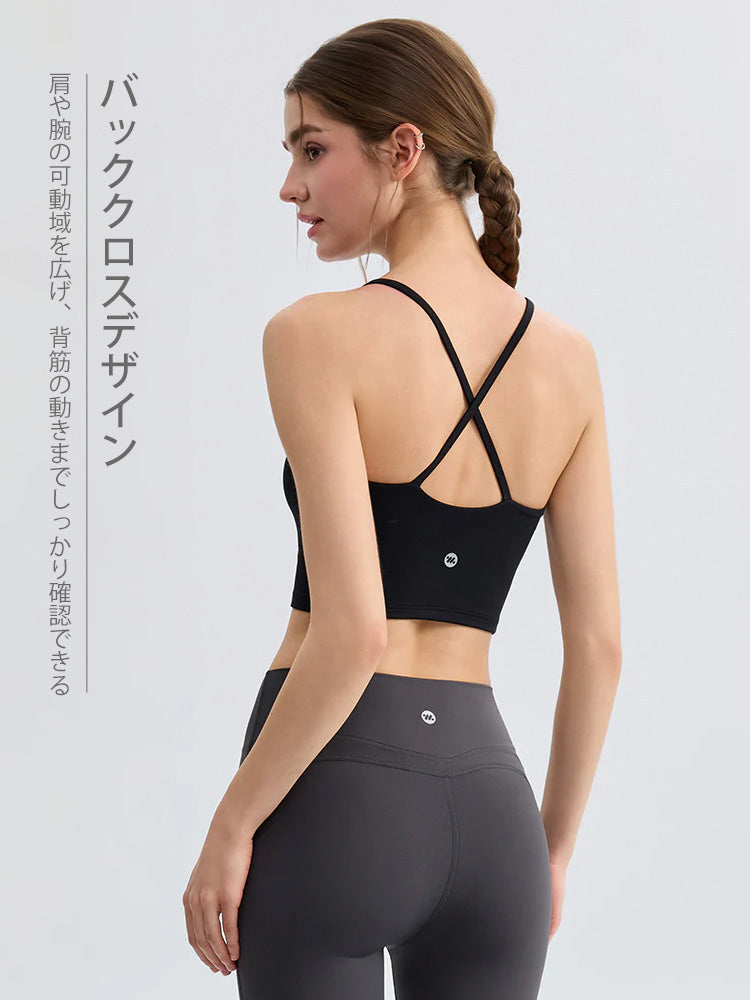 美背 バッククロス キャミソール ヨガウェア レディース