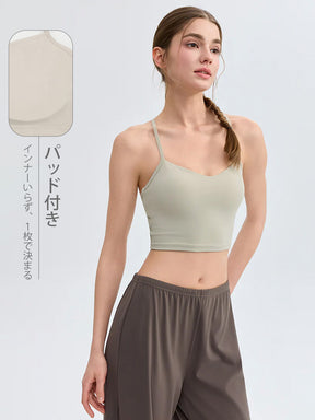 美背 バッククロス キャミソール ヨガウェア レディース