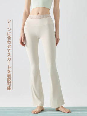 レース フレア スカート付きレギンス