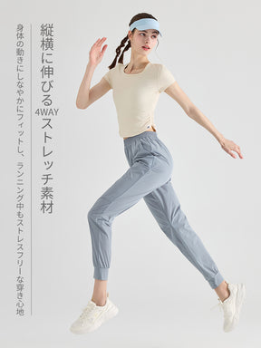 軽量 ストレッチ ランニング ジョガーパンツ レディース