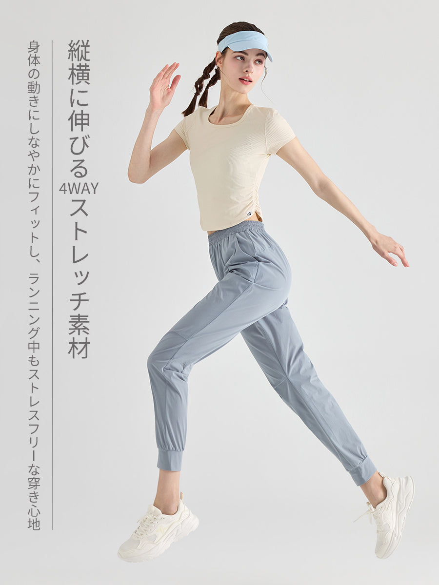 軽量 ストレッチ ランニング ジョガーパンツ