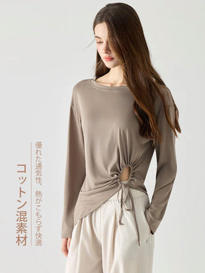 アシンメトリーデザインの2WAY長袖トップス