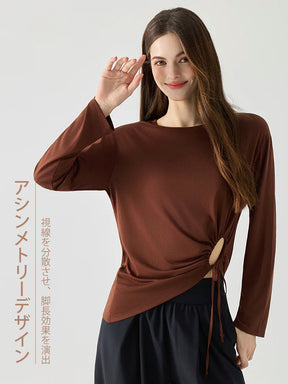 アシンメトリーデザインの2WAY長袖トップス