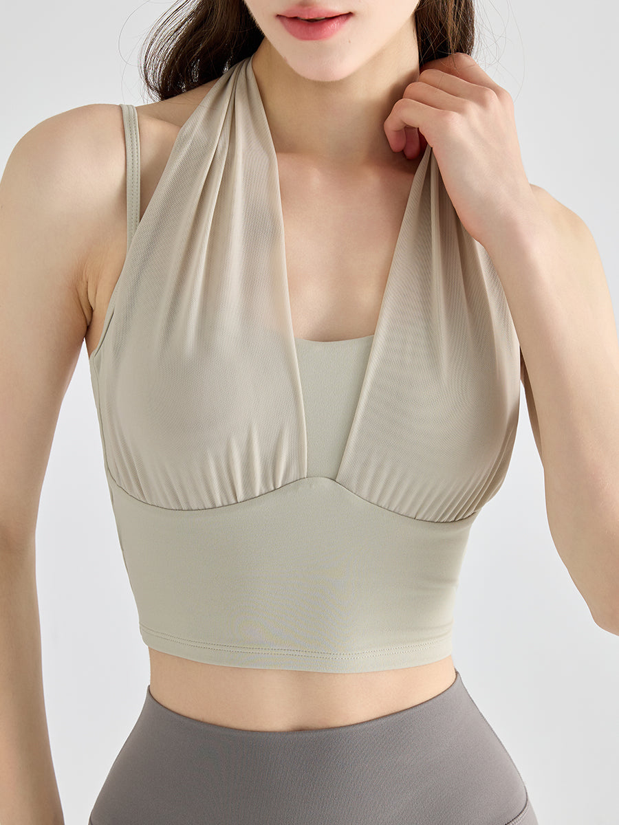 ホルターネック 美背 脇すっきり スポーツブラ