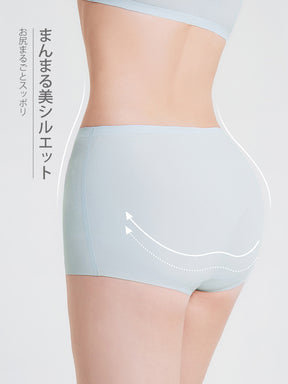 接触冷感 シームレス ボクサーショーツ クロッチパッド付き レディース