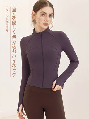 裏起毛 ジャケット 長袖 秋冬ヨガウェア