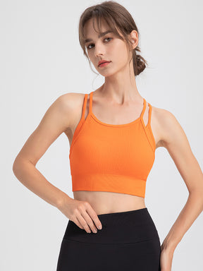 Yomoment フェイクレイヤード 美背 ブラトップ レディース カップ付き ヨガウェア おしゃれ