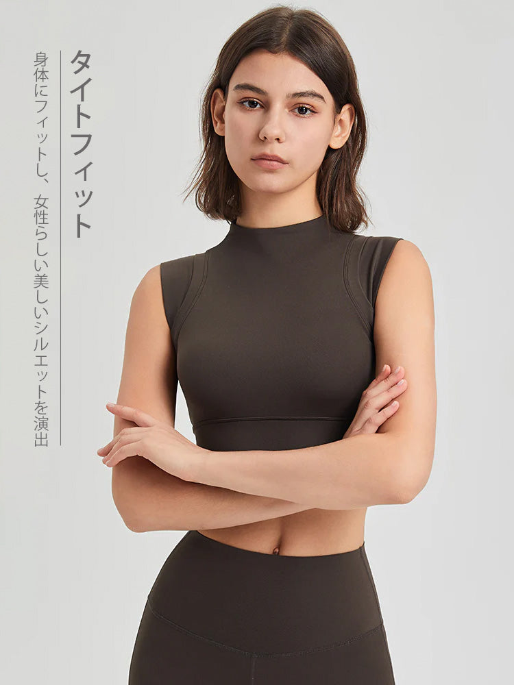 Yomoment Y2K ハイネック クロップド タンクトップ レディース ショート丈 フィット感 スタイリッシュ