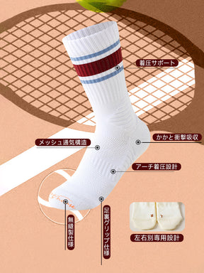 10A抗菌 スポーツクルーソックス 吸汗 テニス ランニング 登山用 レディース