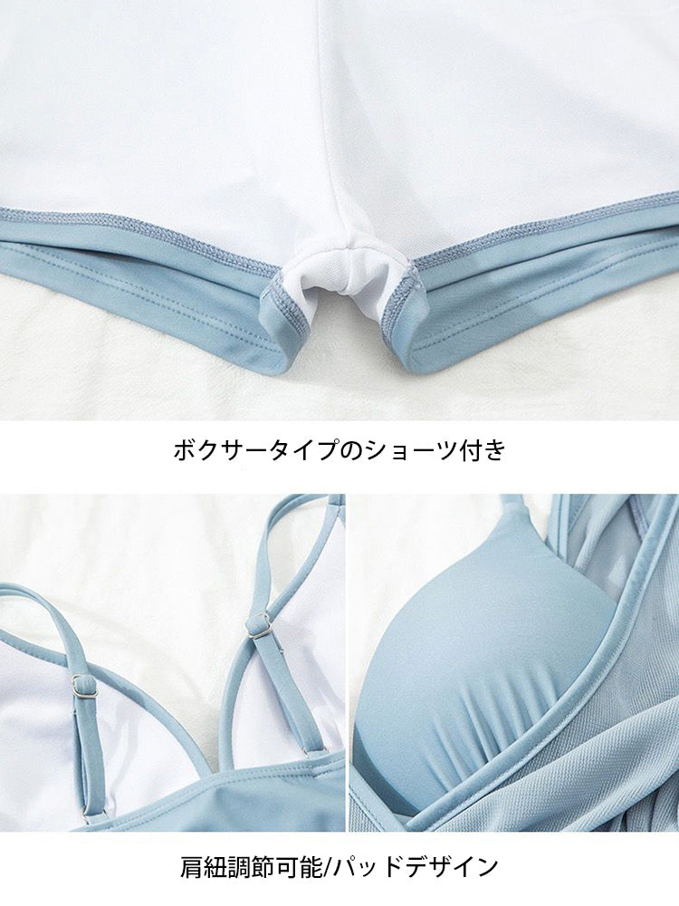 シアーワンピース付きのお洋服感覚で着られるレディース水着