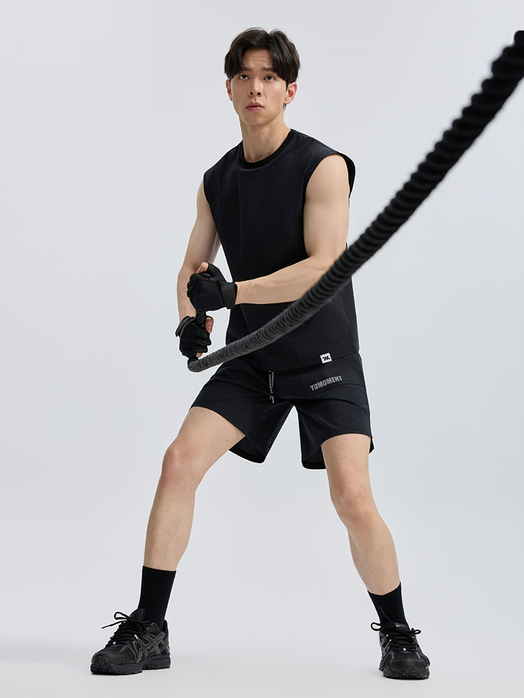 メンズ 吸汗速乾 マッスルフィット ノースリーブ トレーニングウェア ジム 筋トレ フィットネス