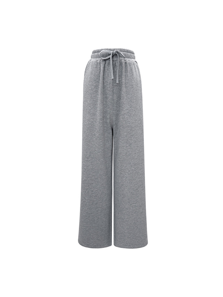 Yomoment レディース スウェットワイドパンツ ゆったり 美脚 リラックス 体型カバー