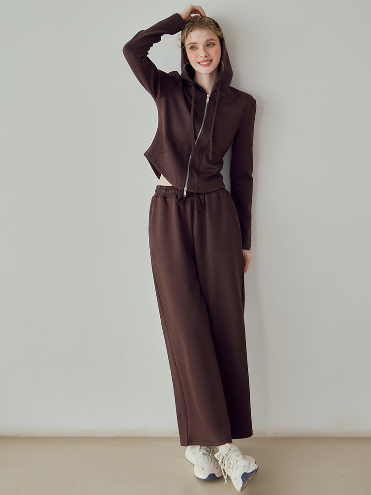 Yomoment レディース スウェットワイドパンツ ゆったり 美脚 リラックス 体型カバー