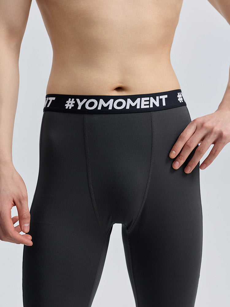 Yomoment メンズ ランニング レギンス トレーニングウェア スポーツタイツ ジム 筋トレ フィットネス 吸汗速乾