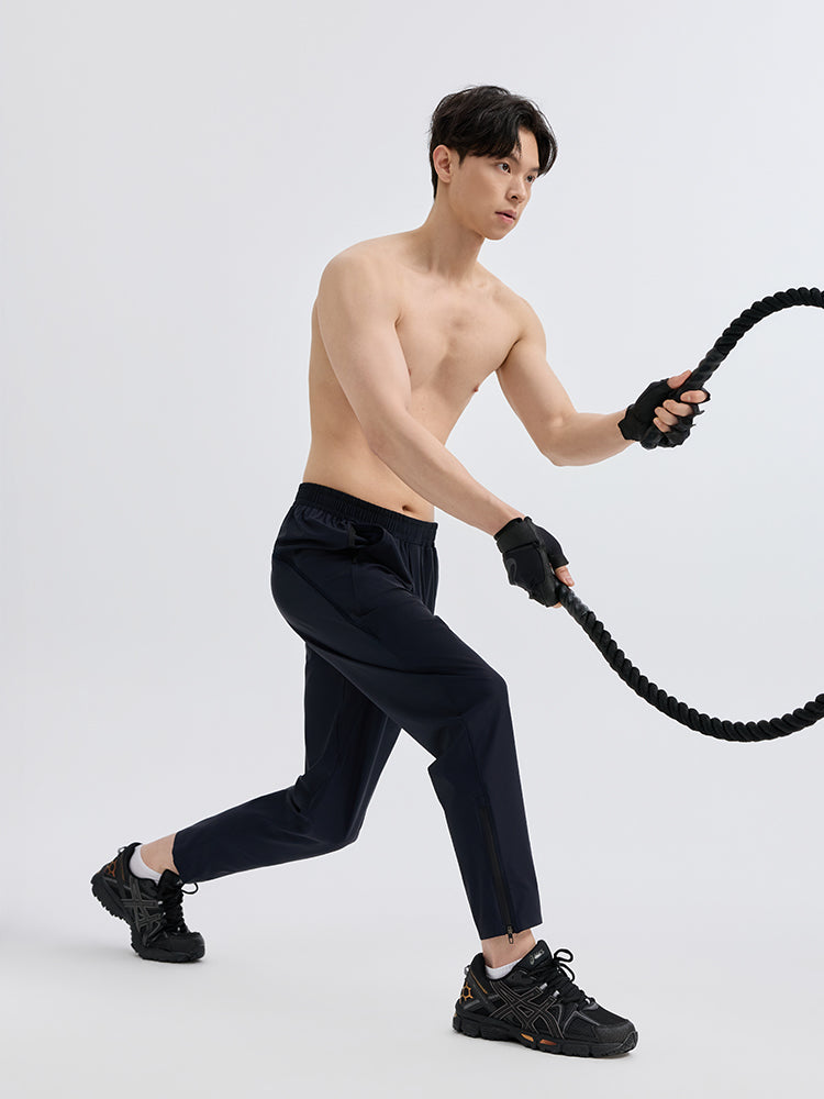 Yomoment メンズ メッシュ ポケット付き ジョガーパンツ ランニング ジム トレーニング フィットネス スポーツウェア