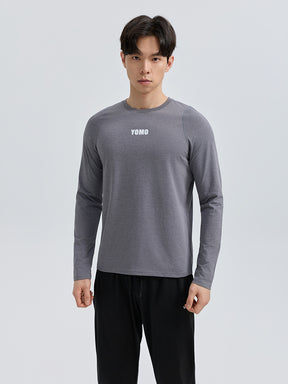 Yomoment メンズ 速乾 クルーネック ラグランスリーブ 長袖Tシャツ スポーツウェア ランニング ジム トレーニング