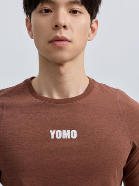 Yomoment メンズ 速乾 クルーネック ラグランスリーブ 長袖Tシャツ スポーツウェア ランニング ジム トレーニング
