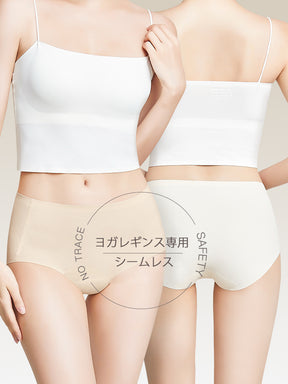Yomoment ヨガレギンス専用ショーツ シームレス クロッチパッド付き レディース ライン響きにくい