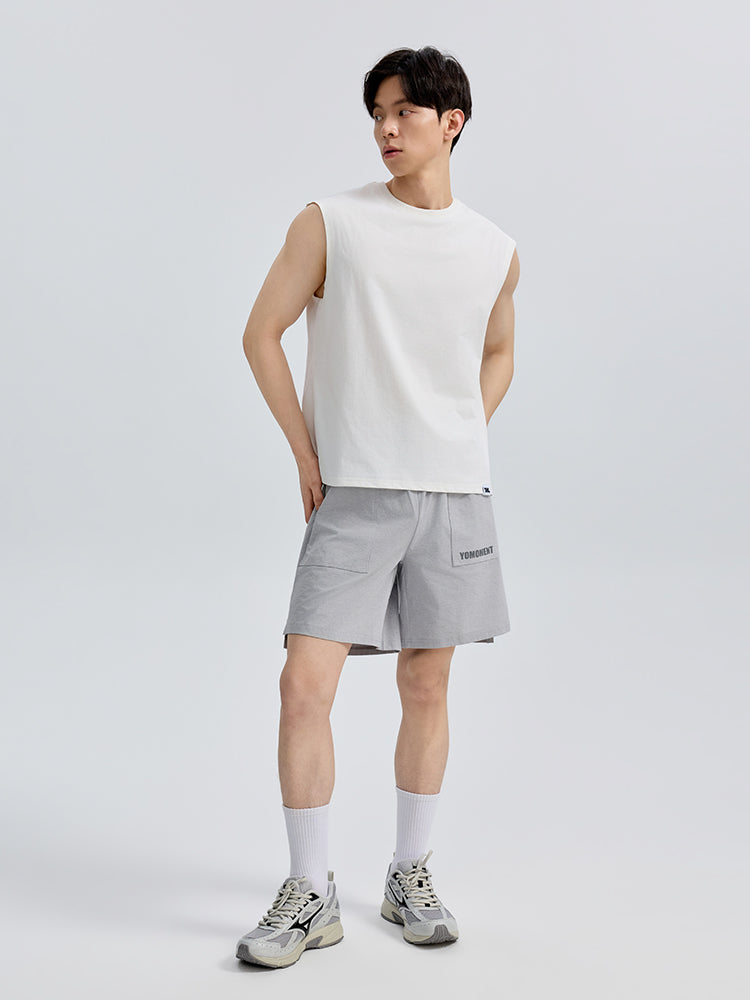 Yomoment ショートパンツ メンズ 4分丈 ポケット付き 軽量 吸汗速乾 快適