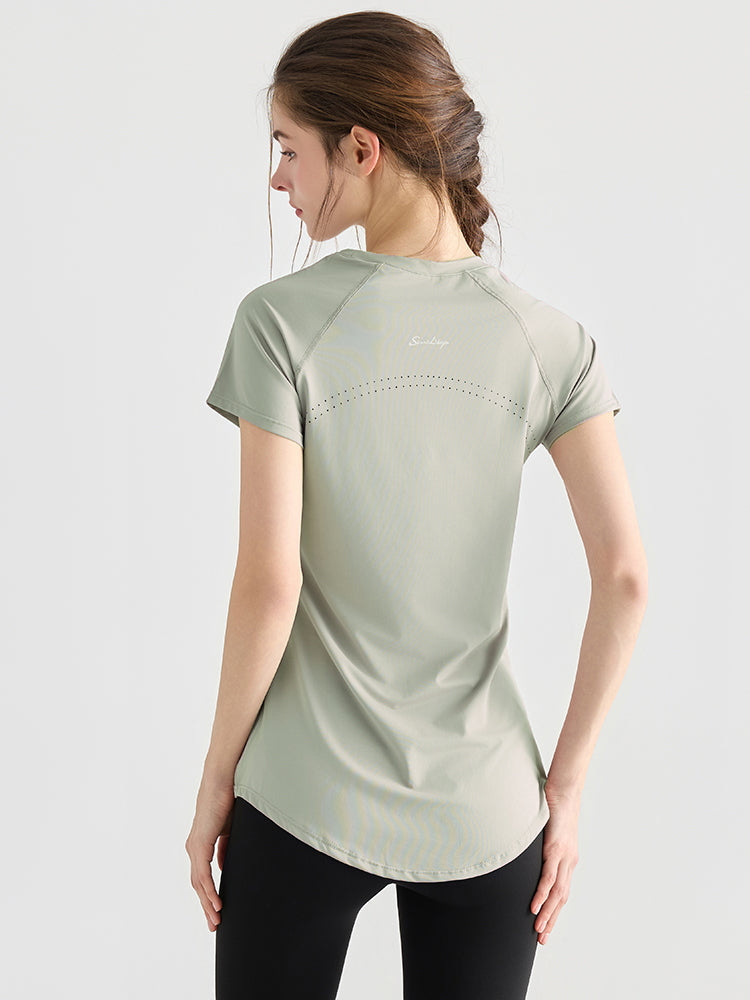 Yomoment ロング丈 レディース 半袖Tシャツ 着痩せ 体型カバー トップス 細見え ヒップカバー