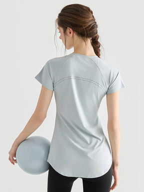 Yomoment ロング丈 レディース 半袖Tシャツ 着痩せ 体型カバー トップス 細見え ヒップカバー