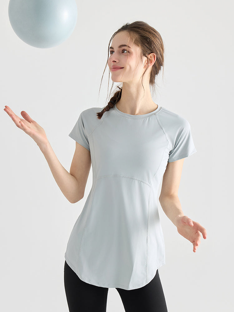 Yomoment ロング丈 レディース 半袖Tシャツ 着痩せ 体型カバー トップス 細見え ヒップカバー