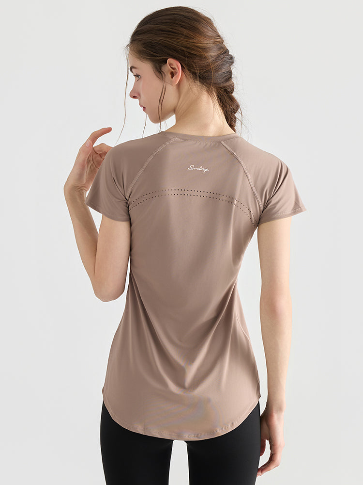Yomoment ロング丈 レディース 半袖Tシャツ 着痩せ 体型カバー トップス 細見え ヒップカバー