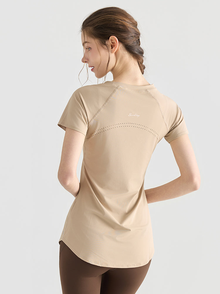Yomoment ロング丈 レディース 半袖Tシャツ 着痩せ 体型カバー トップス 細見え ヒップカバー