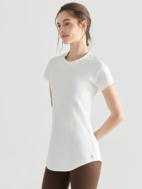 Yomoment ロング丈 レディース 半袖Tシャツ 着痩せ 体型カバー トップス 細見え ヒップカバー