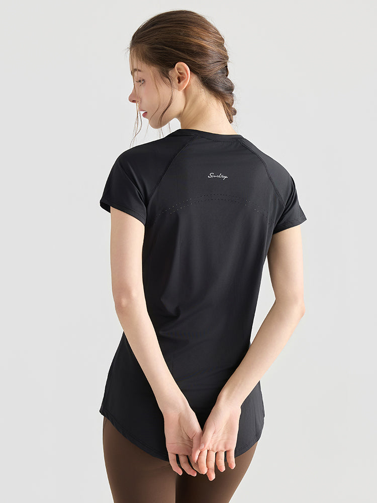 Yomoment ロング丈 レディース 半袖Tシャツ 着痩せ 体型カバー トップス 細見え ヒップカバー