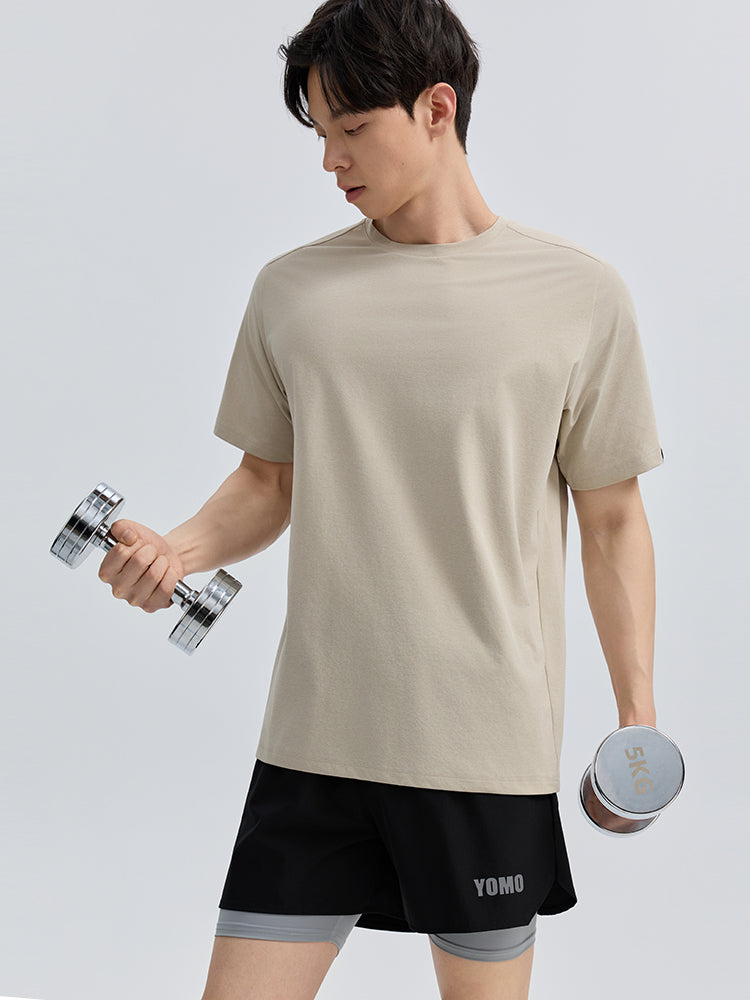 Yomoment 半袖Tシャツ メンズ UV対策 吸汗速乾 ドライ素材 レギュラーフィット フィットネスウェア