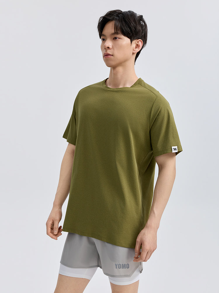 Yomoment 半袖Tシャツ メンズ UV対策 吸汗速乾 ドライ素材 レギュラーフィット フィットネスウェア